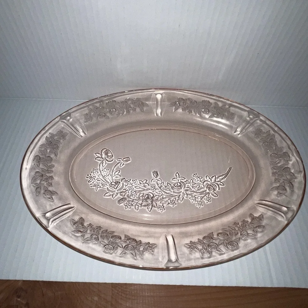 3 Piece Vintage Pink Depression Glass Serving Bowls- Federal Glass